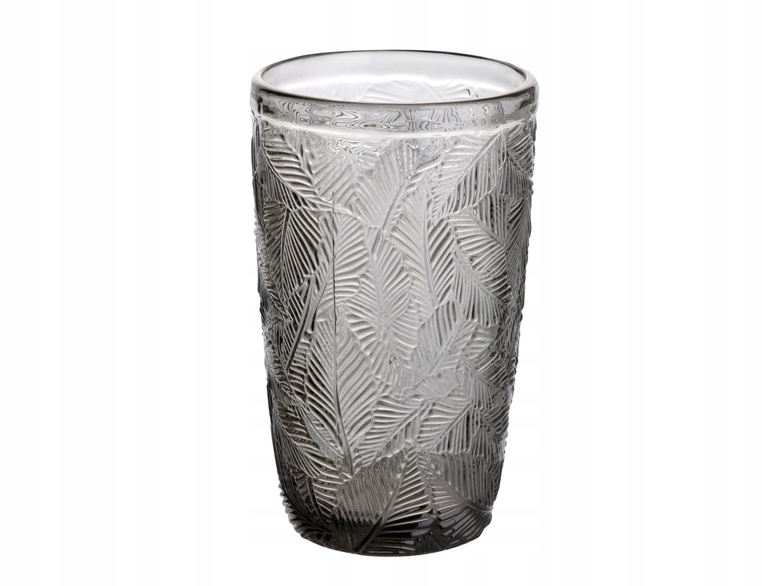 Florina Tropic Longdrink Glas 380ml - Grijs met Bladmotief