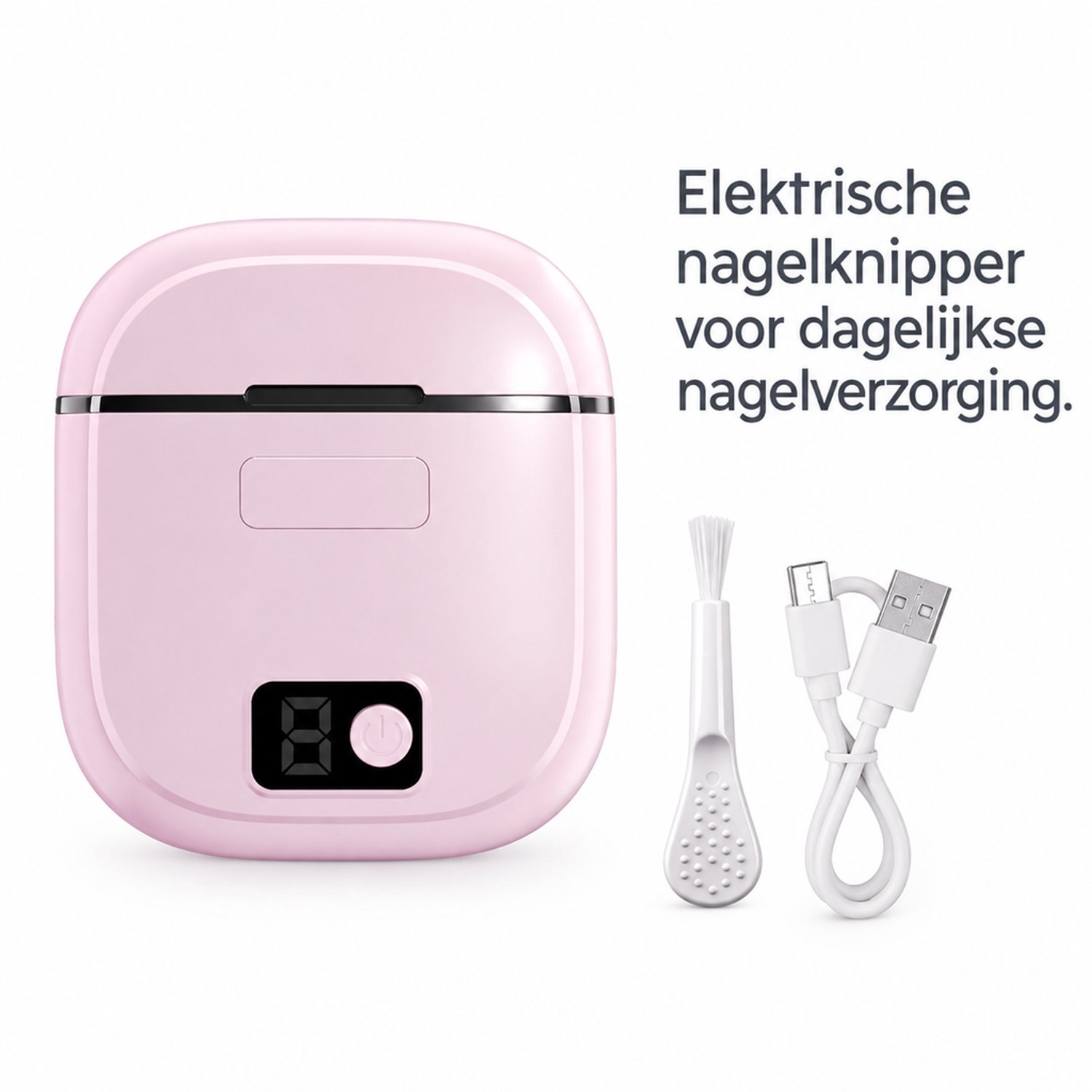 Elektrische nagelknipper - FK310 roze - nagelverzorging - met oplaadkabel en reinigingsborstel - Engelse geschenkverpakking