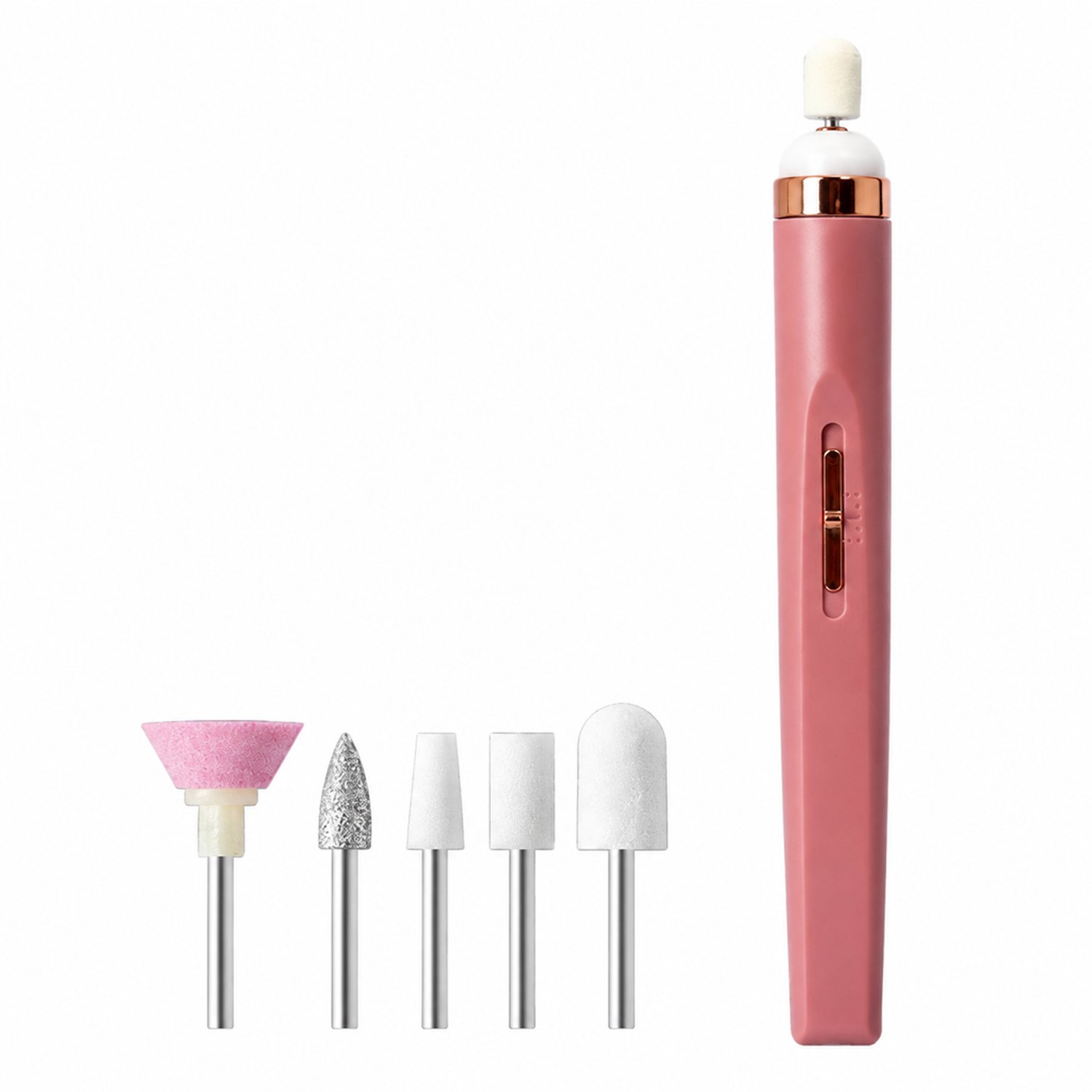 Elektrische nageltrimmer - oplaadbaar - LED-verlichting - 75 g - met machine, slijpkop, handleiding en datakabel