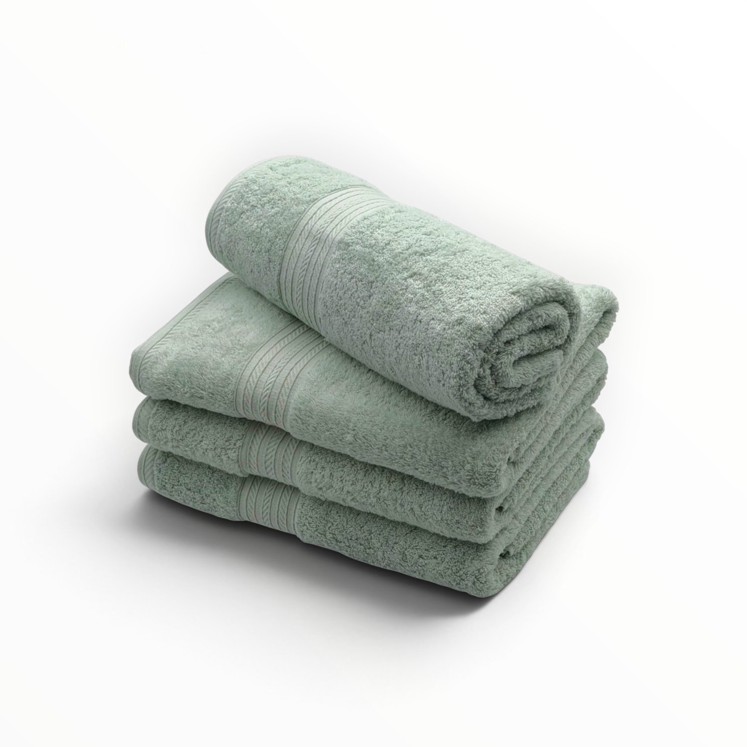 The Linen Room Badhanddoeken – 70 x 140 cm – Set van 4 – 100% Egyptisch Katoen – 600 gram /m2 – Mintgroen