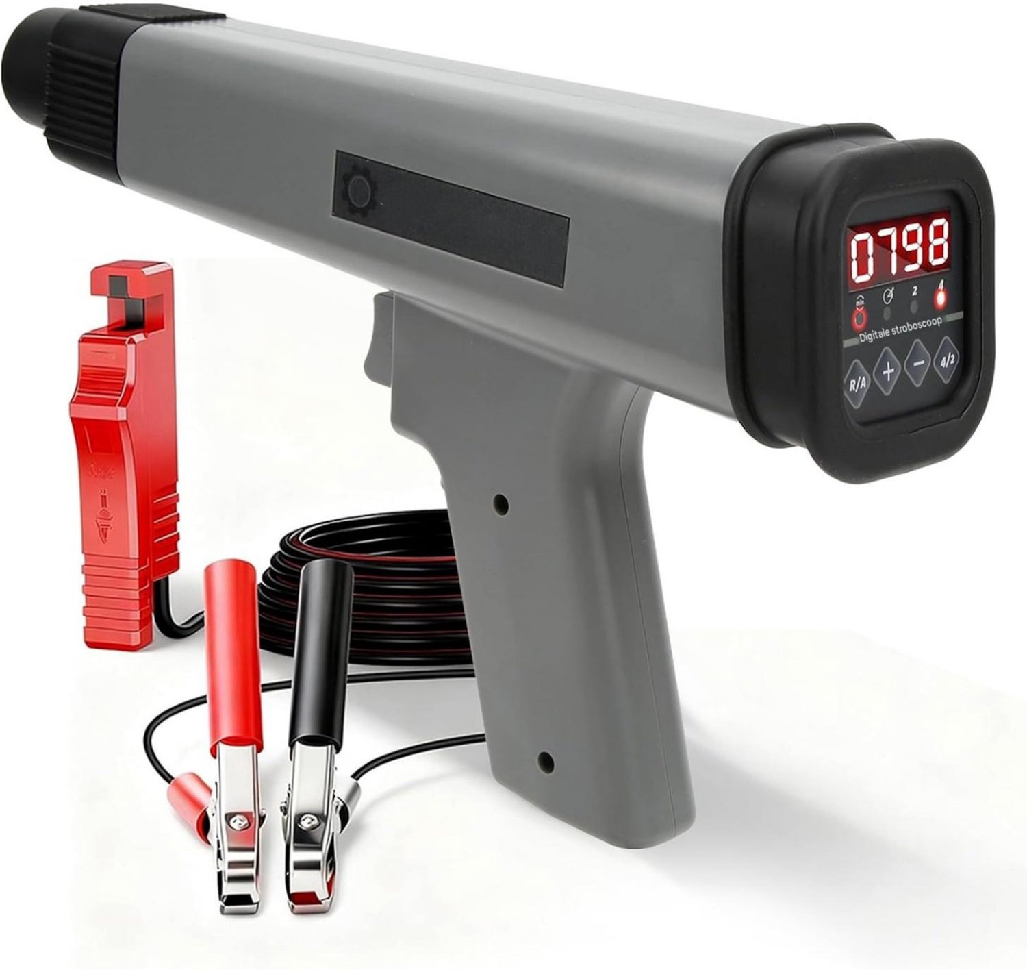 SSTRWGOOD Instellamp - Digitale Stroboscooplamp - 12V Zündpistole met LED-display en Toerentalmeter - Geschikt voor Auto Motorfiets Boot Tractor Grasmaaier - Kunststof Behuizing - Afmetingen 29x18cm