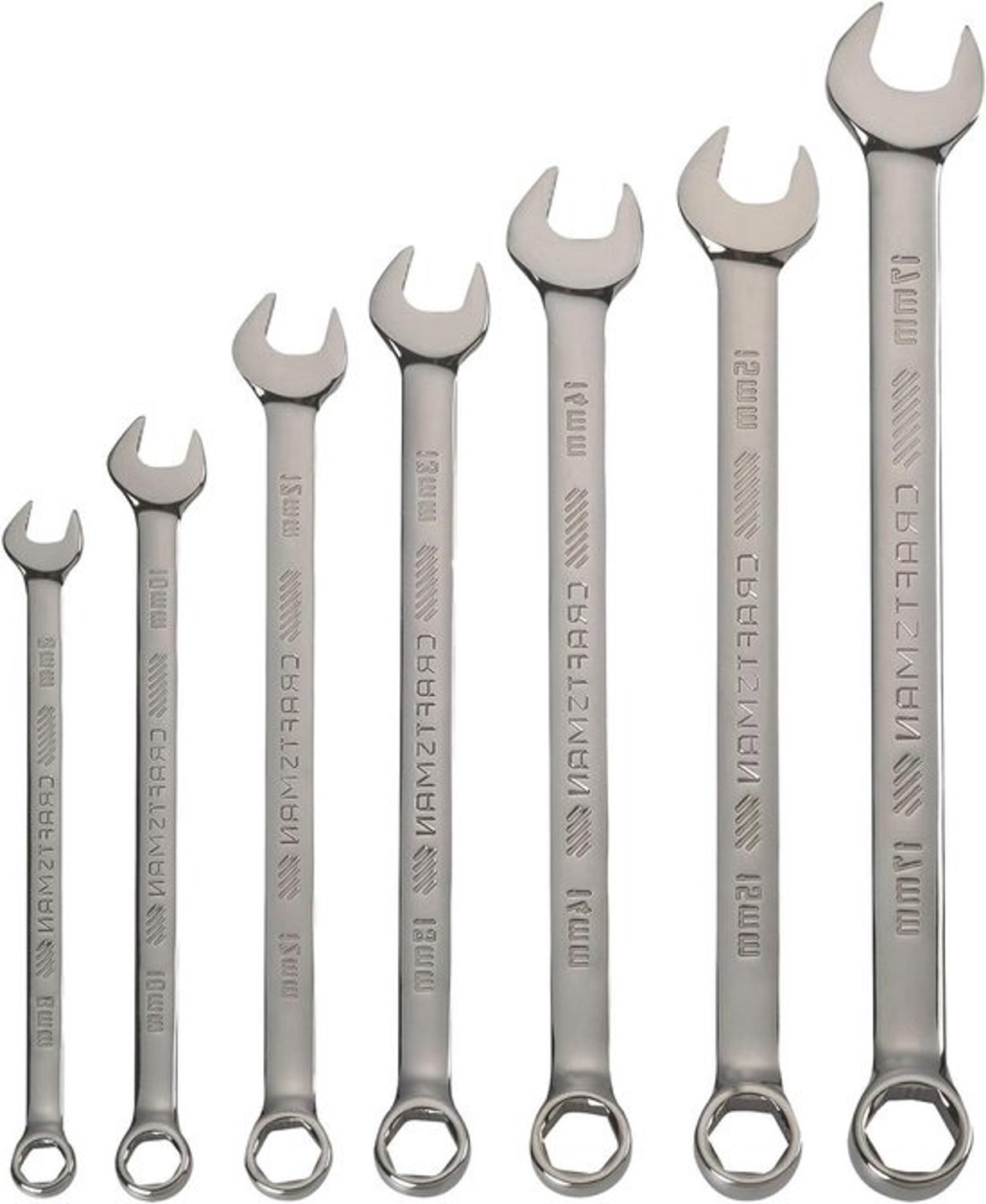 Set ringsleutels - Steekringsleutels - Voor reparaties - Verhoogde hefboomwerking - 7-delig - Metrisch - Zwart - Rood