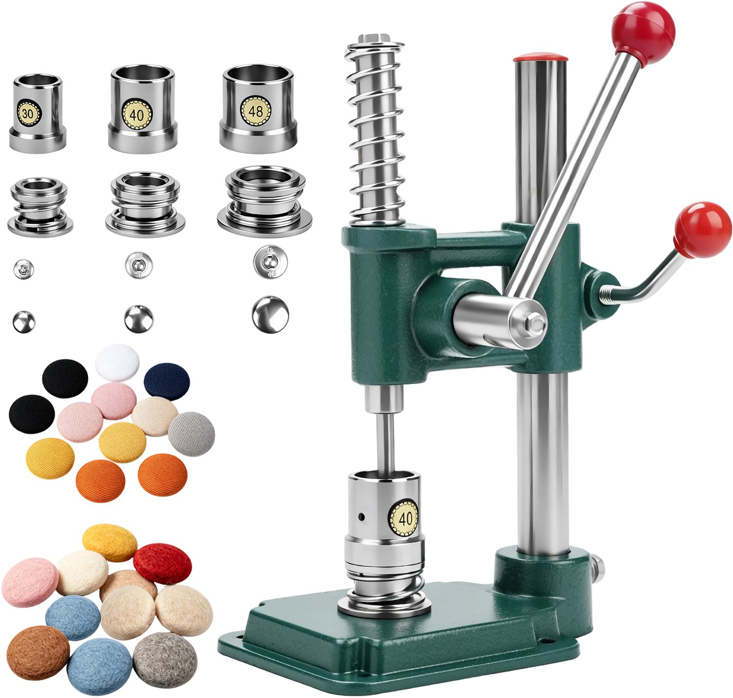 Stoffen Knopenmaker - Knoppenpers met 3 Vormen - 15/25/30mm - Met Stof Bekleed - Stoffen Button maker Inclusief 300 Stuks Knoopschalen - Voor kleding en poppen