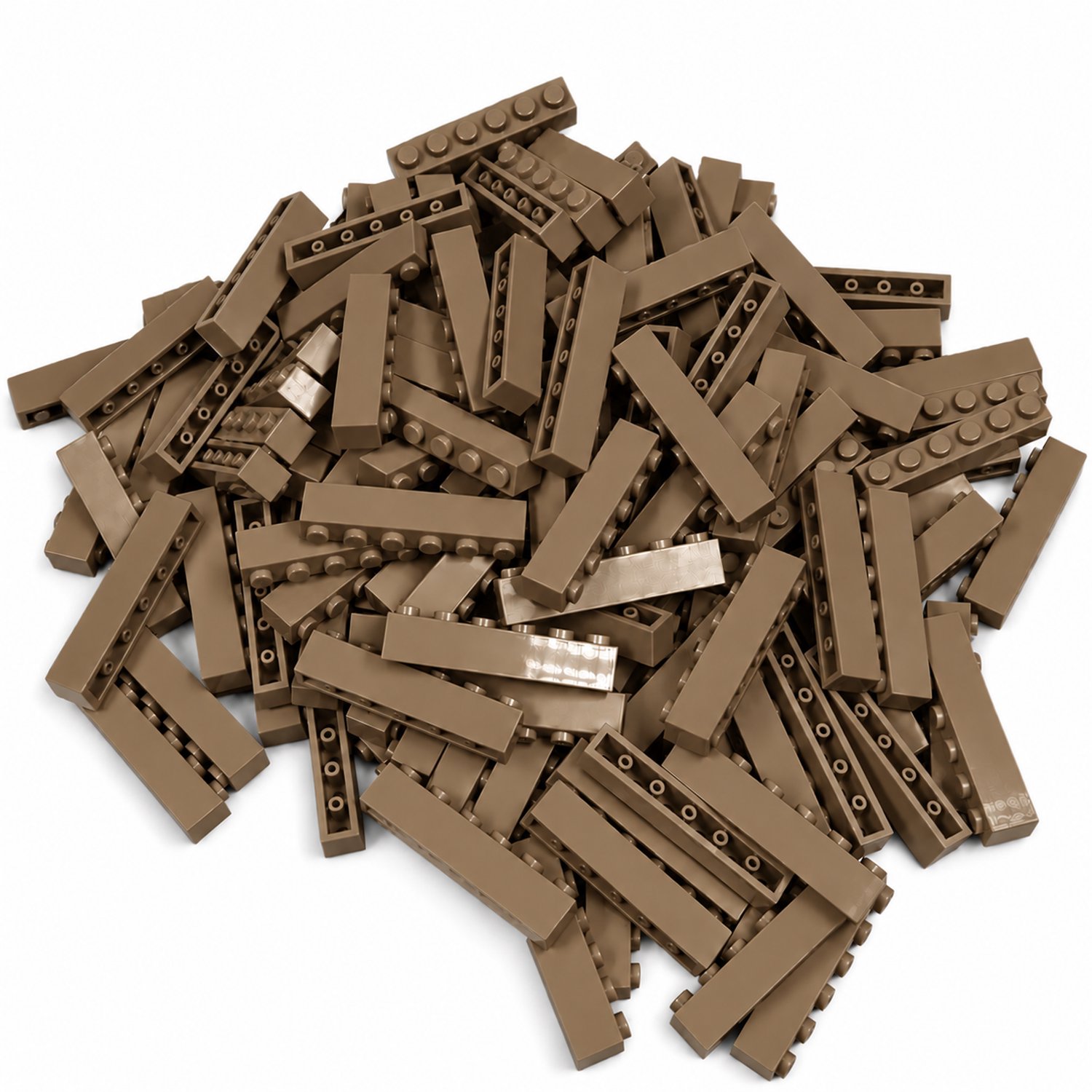 100 Bouwstenen 1x6 | Donkertan | Compatibel met Lego Classic | Keuze uit vele kleuren | SmallBricks