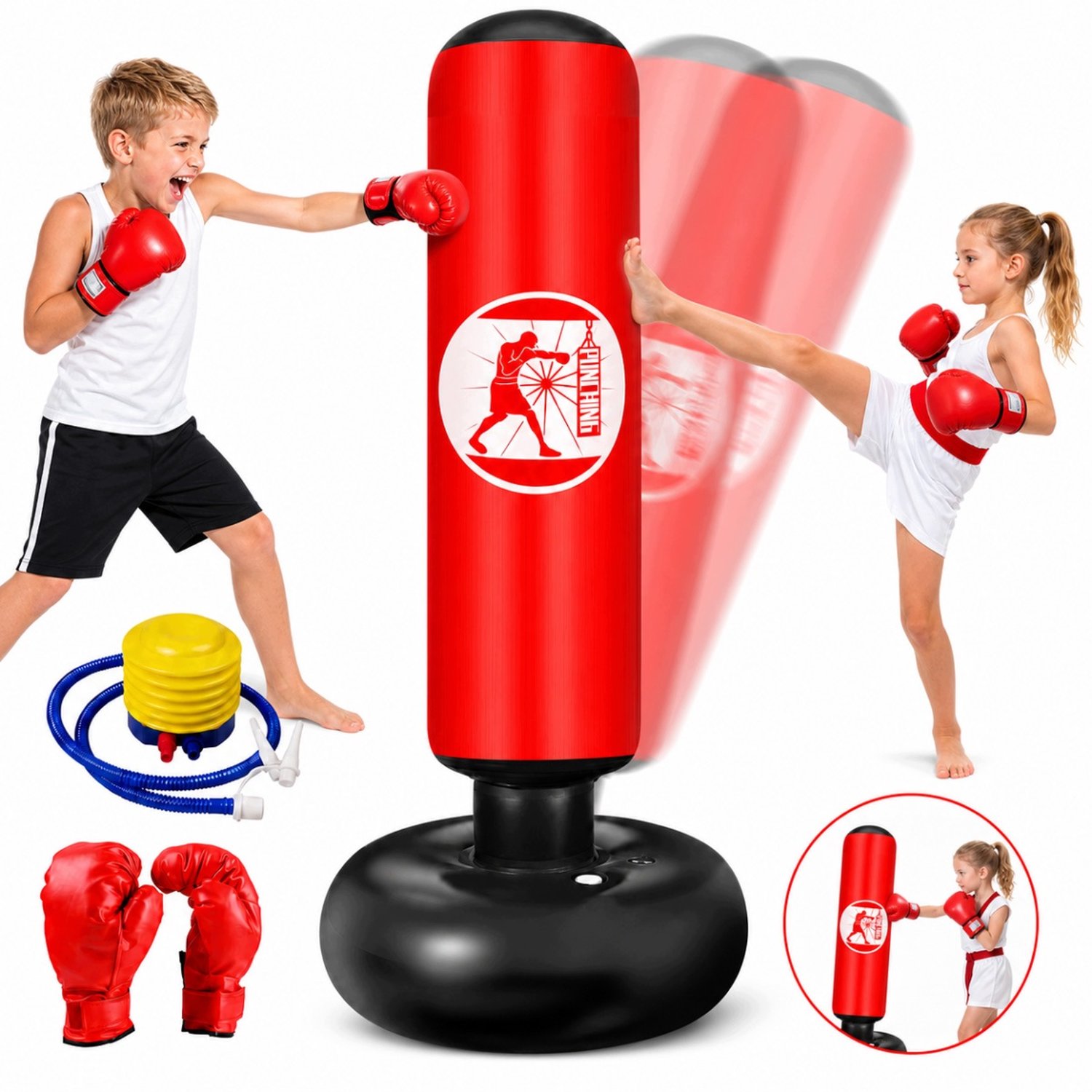 Opblaasbare bokszak 160cm - Training voor kinderen en volwassenen