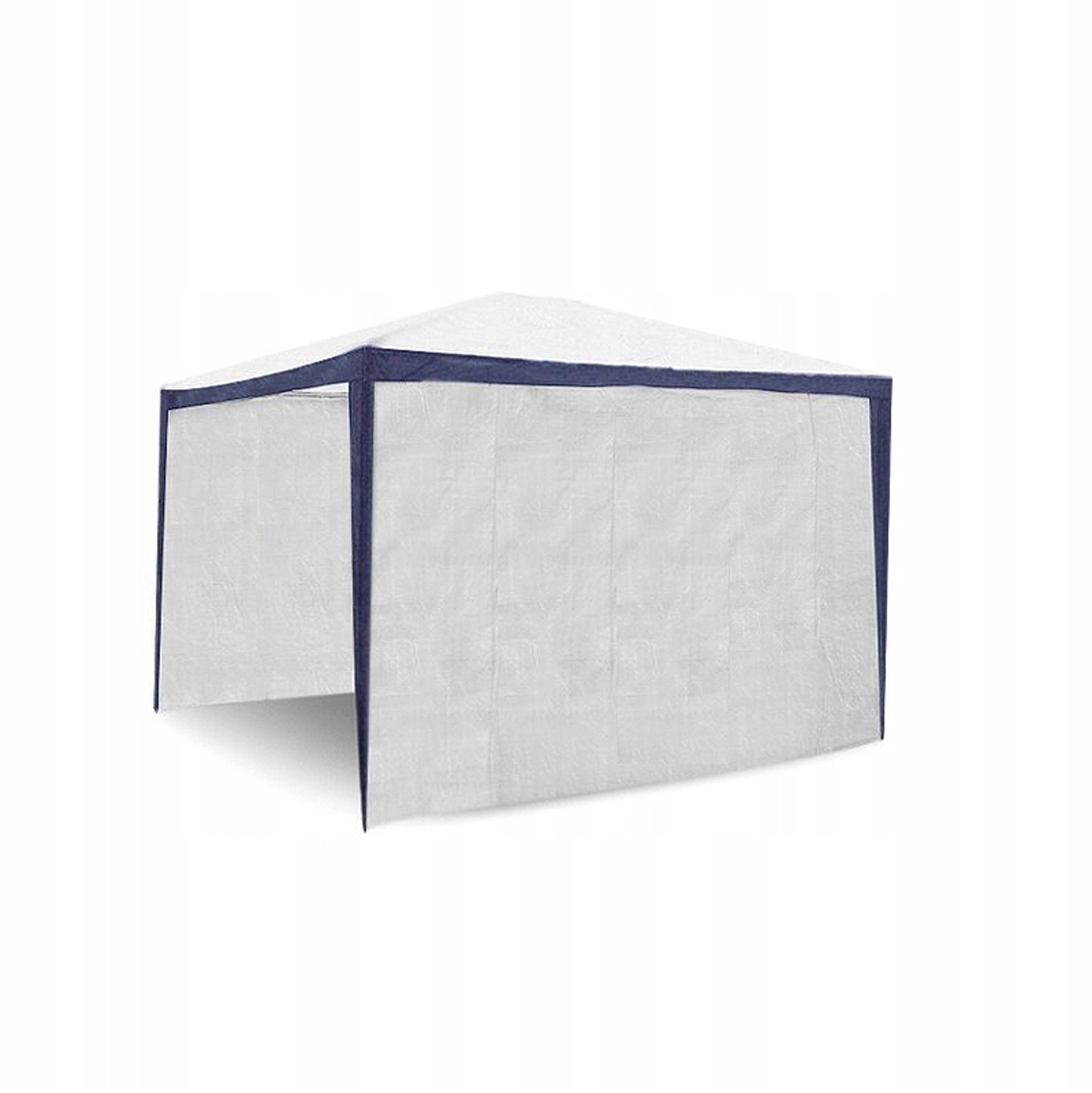 Zijwand voor paviljoen 3x3m, wit, PE, zonder ramen