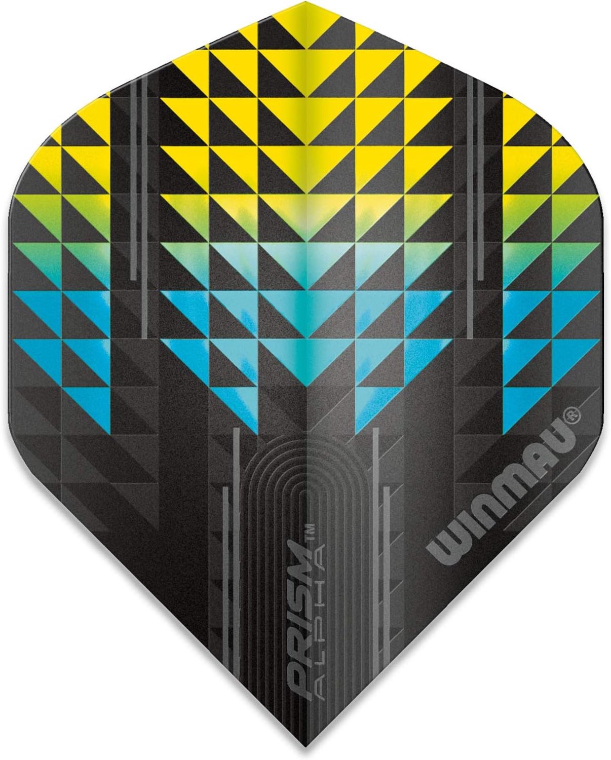 Winmau Prism Alpha Dart Flights - Dik 100 Micron, Zwart/Geel, 3 Stuks