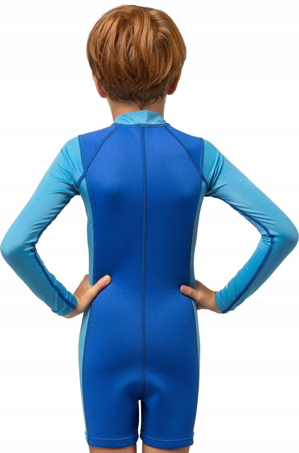 Kinder Shorty Wetsuit Lange Mouwen - Blauw, Maat XL