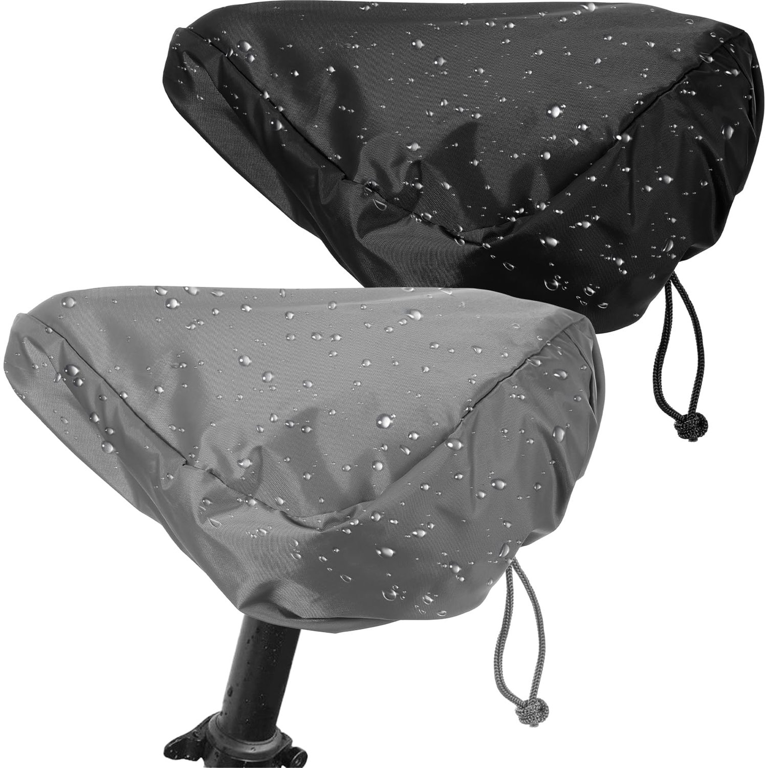 Famanu - Fietszadelhoes - Bescherming tegen regen en vuil - Waterdicht polyester - Zwart 2 stuks