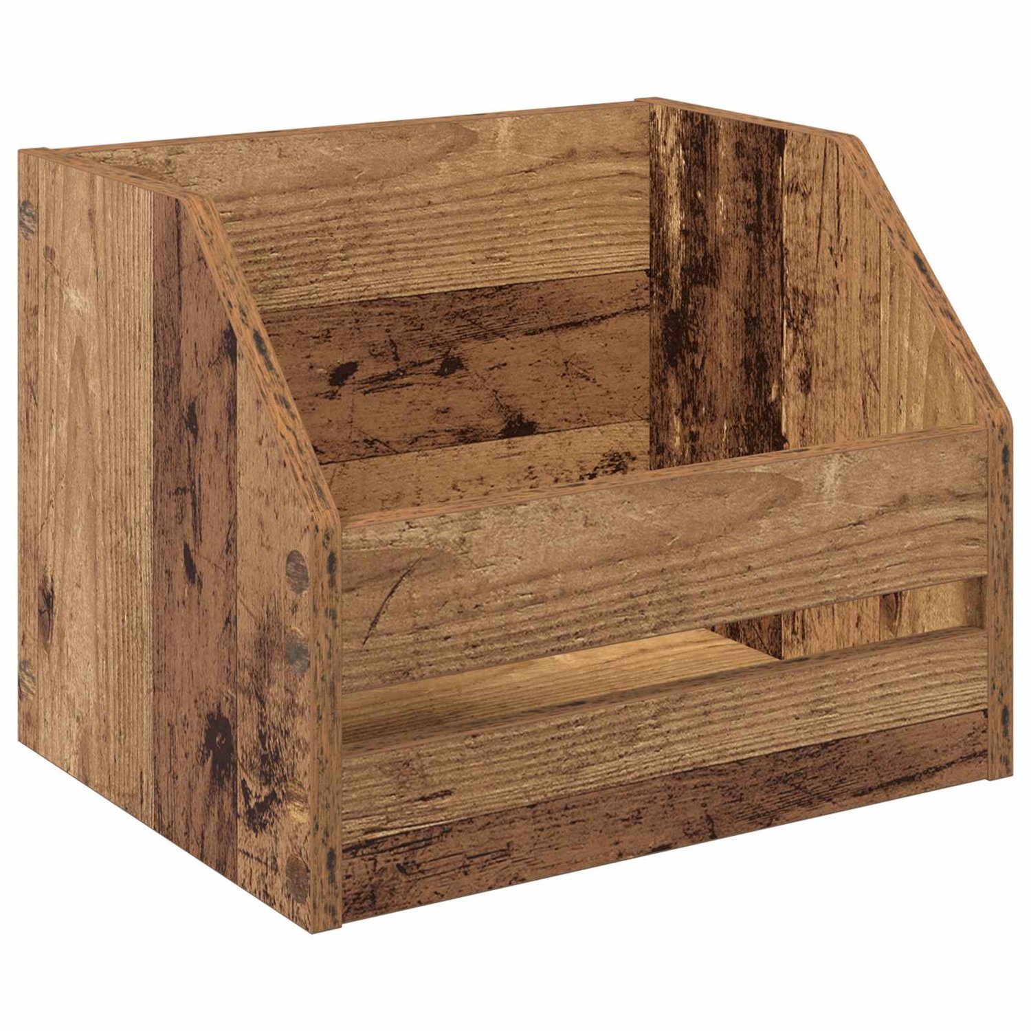 Image of vidaXL - Vinyl - Album - Doos - Oud - hout - 38 - x - 30 - x - 29 - cm - Bewerkt - hout