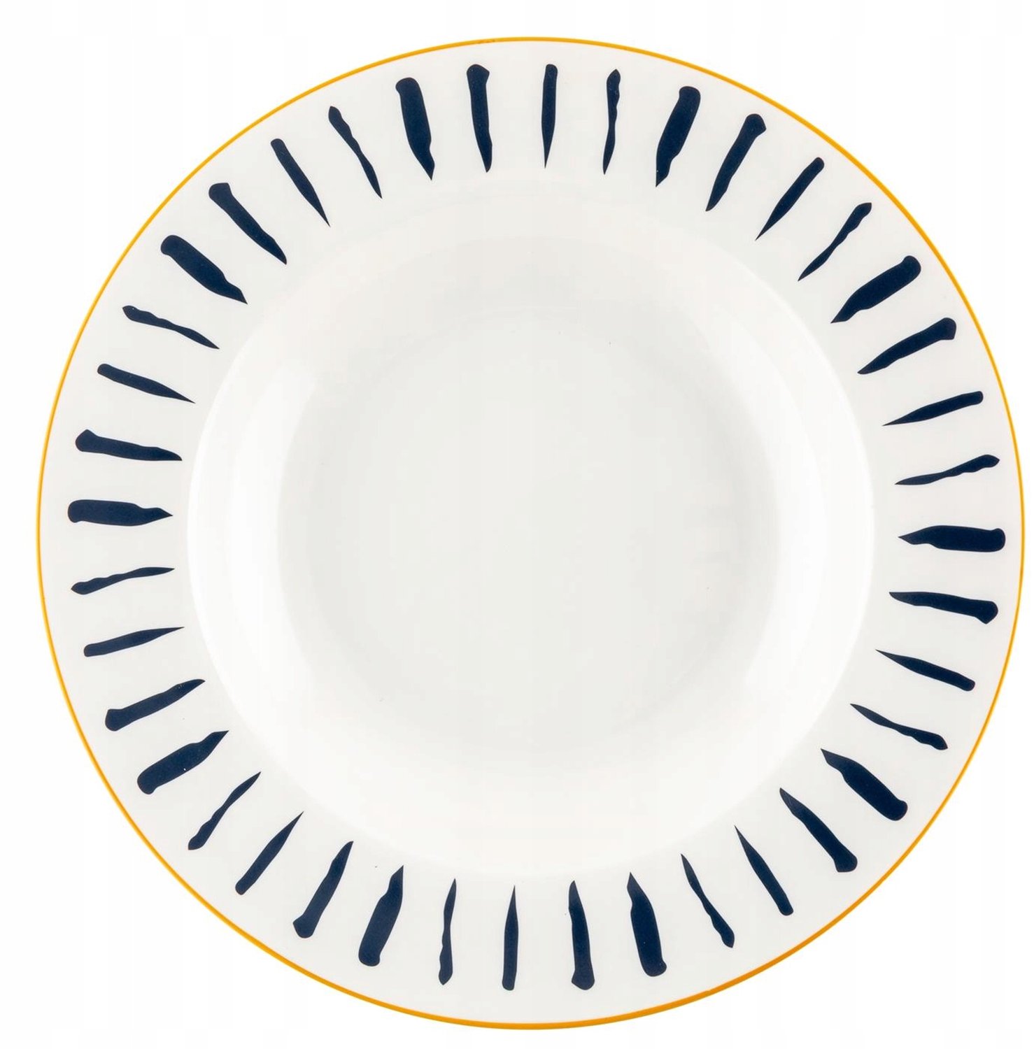 Florina Hamptons Diepe Porseleinen Kom 22 cm - Blauw/Wit