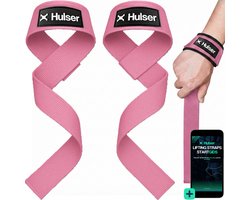 Hulser Lifting straps - Roze - 2 stuks - met Padding - Met digitale startgids - Wrist wraps - Gym Lifting grips - Soft hooks - Voor deadlift, RDL's en meer - Fitness, Krachttraining, Bodybuilding en Powerlifting