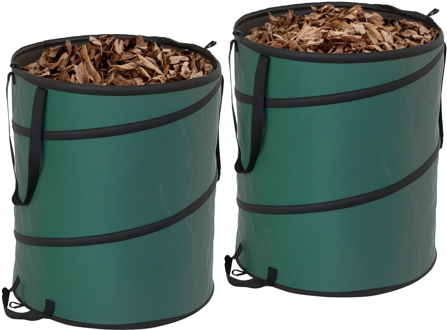 160 liter bladzakken- tuinafval (set van 2)- tuinafvalzak met deksel-zelfstaand- tuinafvalzak met 4 handgrepen- herbruikbaar- waterdicht- voor gazon- bladeren en groen snijden