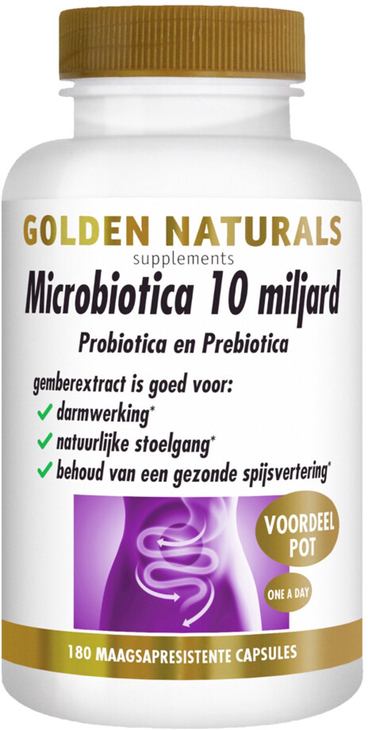 Golden Naturals - Microbiotica 10 Miljard - 2 x 180 vegacapsules - Voordeelverpakking