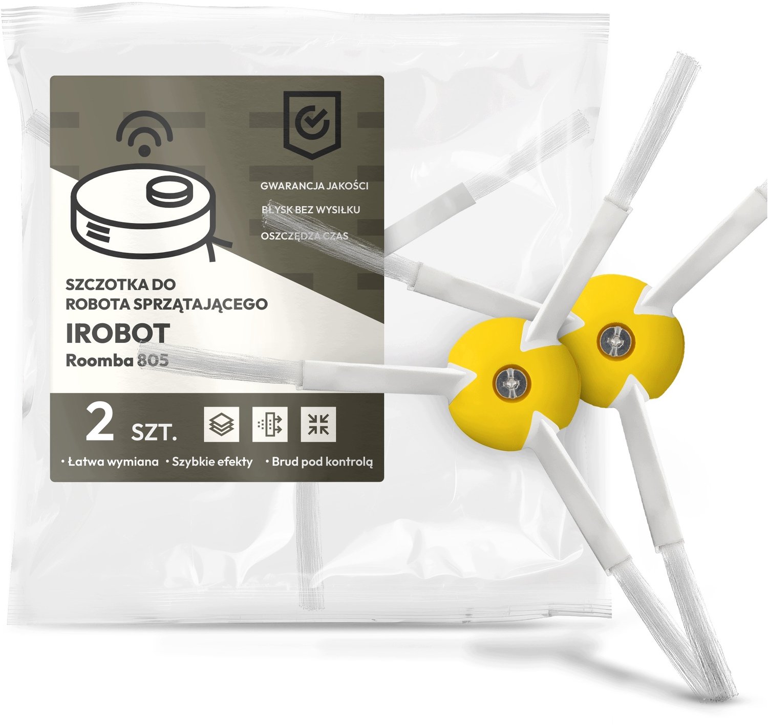 2x Zijborstel voor iRobot Roomba 805 Stofzuigerrobot - Vervangend Onderdeel