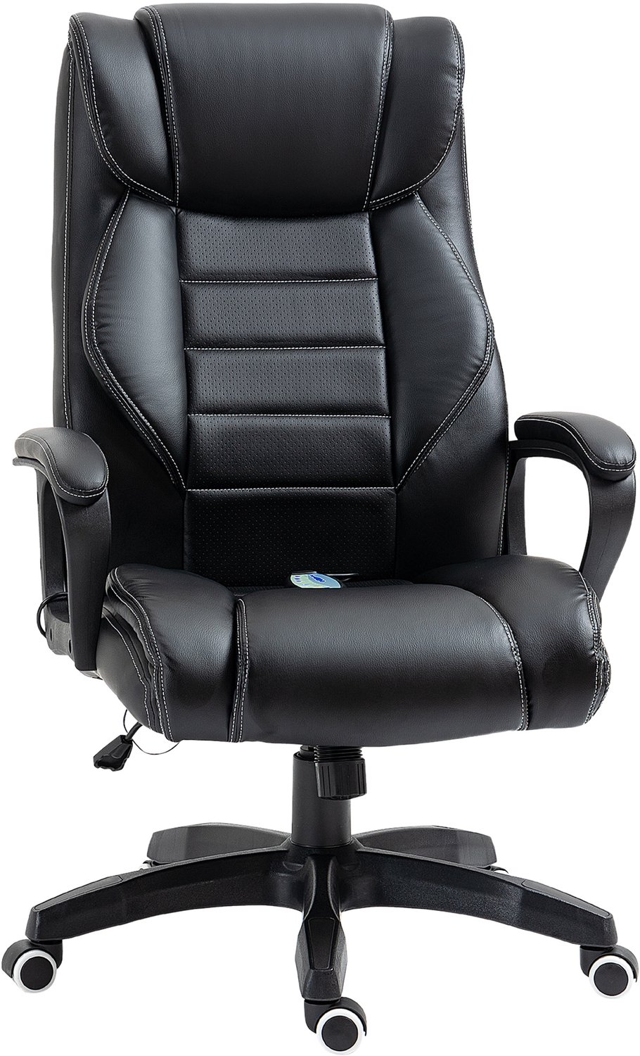 Vinona Bureaustoel met massagefunctie - Met 6 vibratiepunten en afstandsbediening - In hoogte verstelbaar - 66 x 78 x 112-120 cm - Zwart