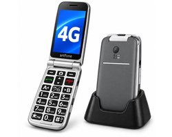 Artfone G3 Senioren Telefoon 4G - Klaptelefoon Dubbel Scherm - SOS Noodknop - GSM Dumbphone - Grijs