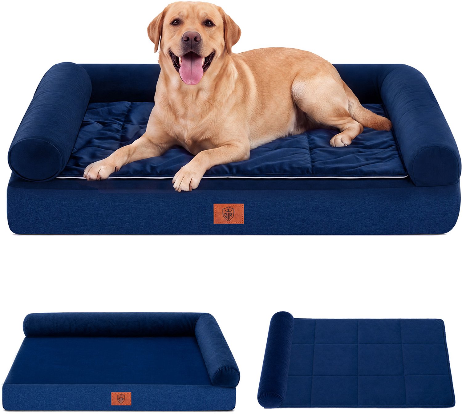 GTPLAYER - Hondenbed 90x66x16 cm - Eierschaal Schuim Waterdicht Wasbaar - Blauw