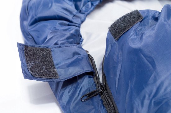 Merkloze Rechthoekige Slaapzak met Capuchon - Blauw — afbeelding 2