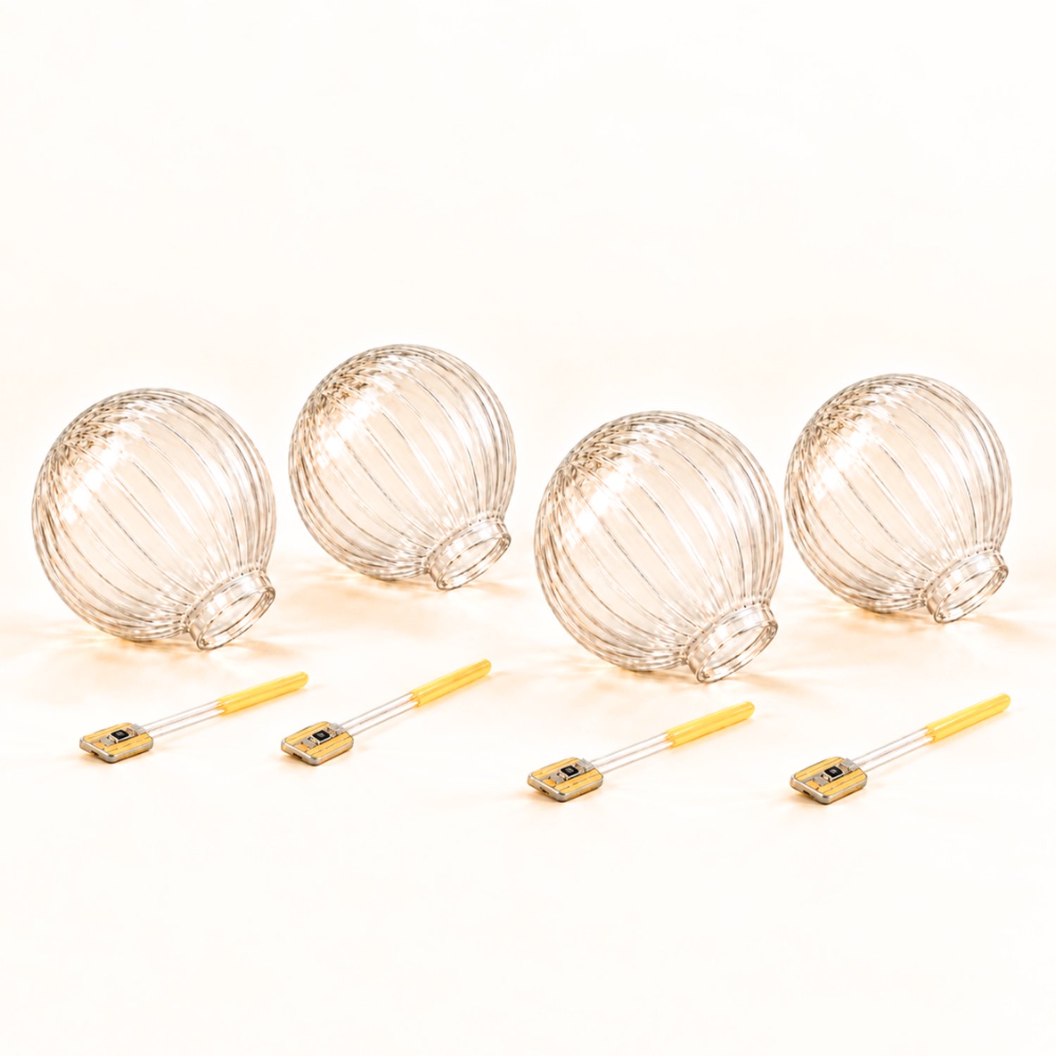 Homezie G60 Reservelampen | 4× LED Vervangingslampen | 2700K Warm Wit | Kunststof | Voor G60 Lichtsnoer | Tuinverlichting Buiten