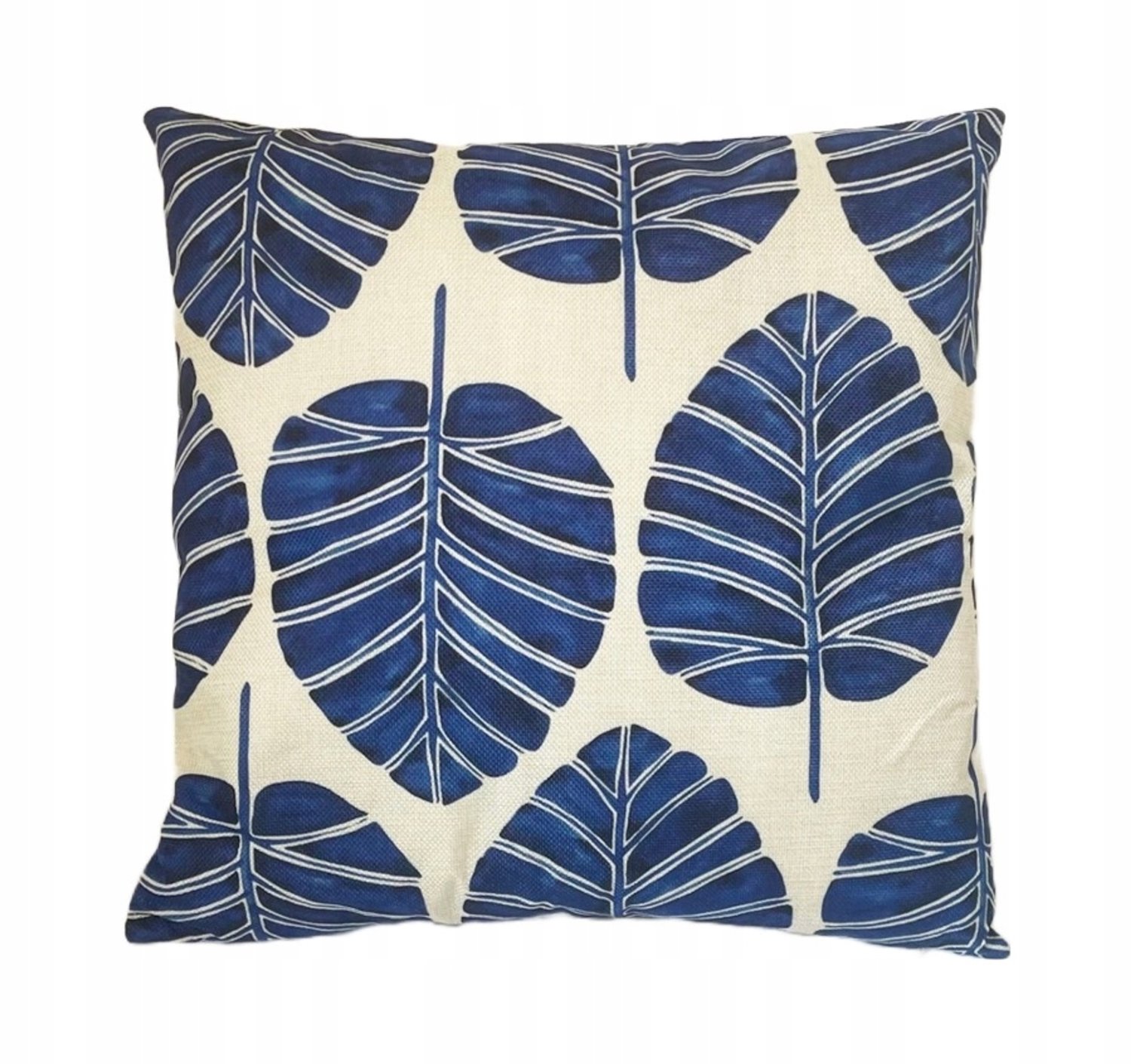 Decoratieve Kussenhoes 45x45 cm - Jute, Linnen, Palmblad