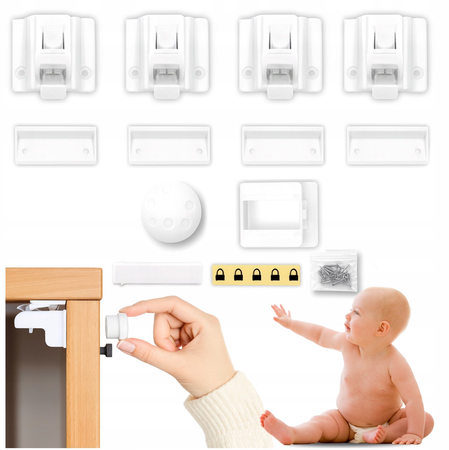 4x Magnetische Kastsloten - Onzichtbare Kindersluitingen