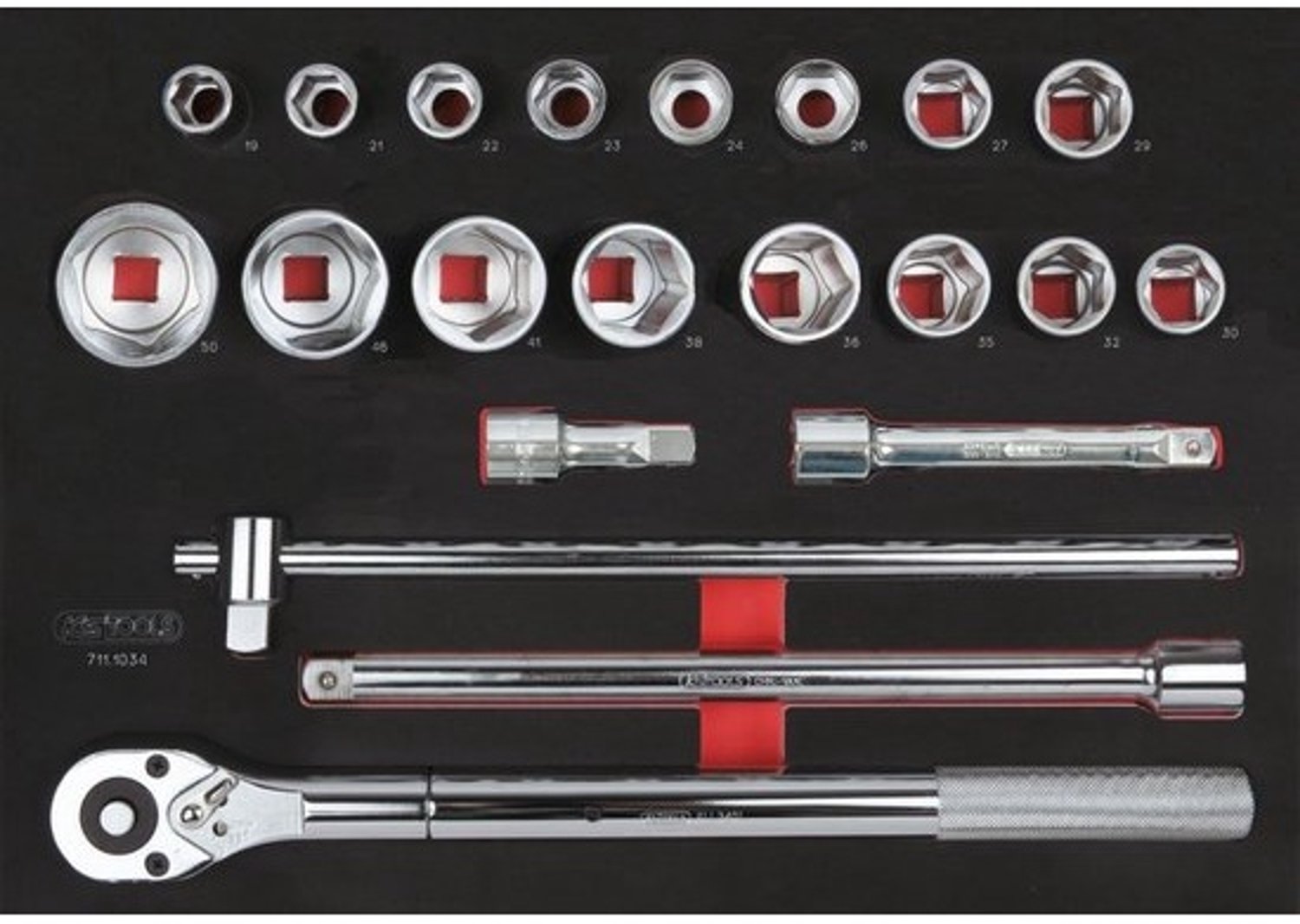 Module-doppenset - Accessoireset - Voor mechanisch werk - 21-delig - 3/4 inch-aandrijving - Zwart