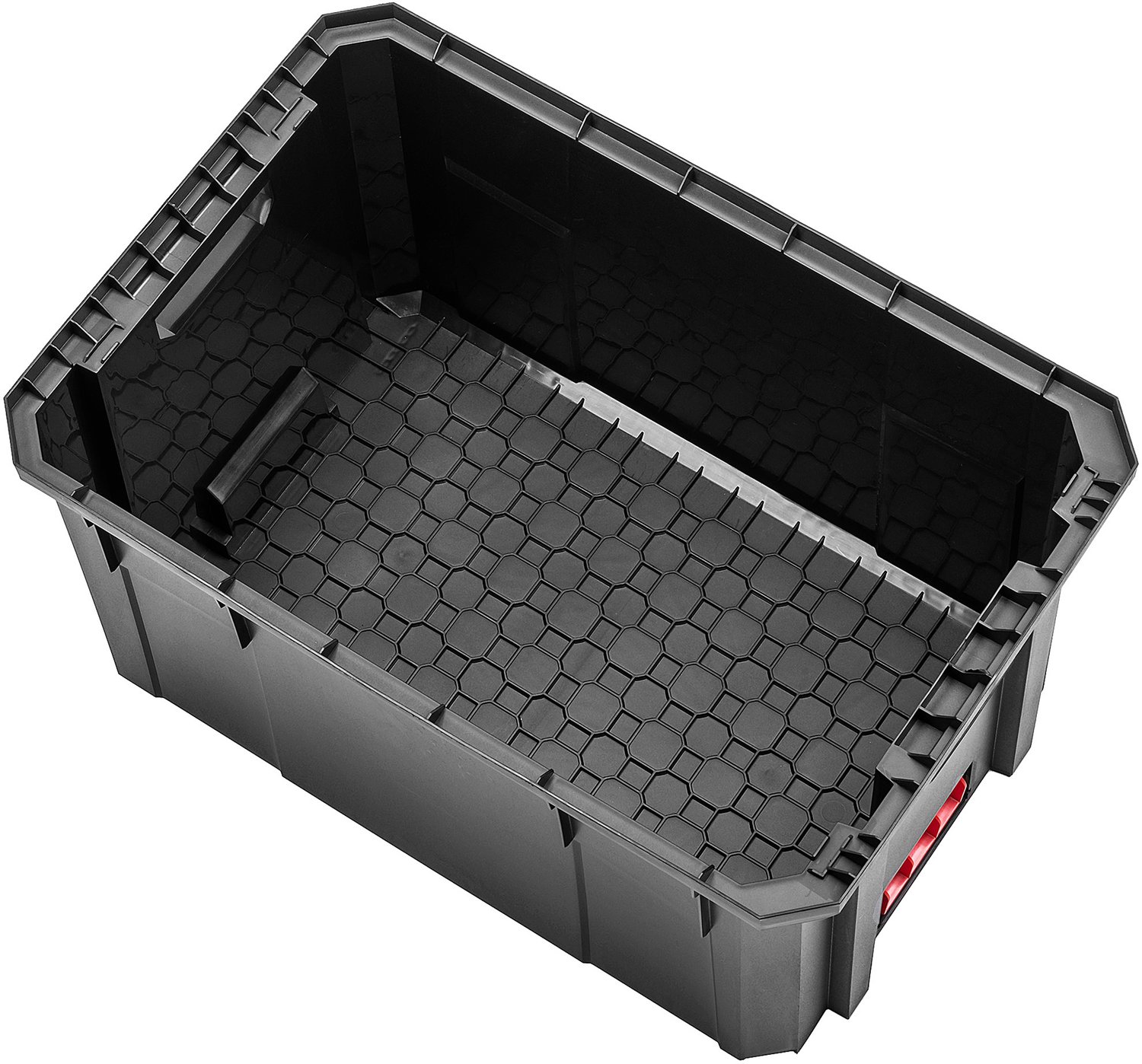 KADAX gereedschapskist 55 x 36 x 30 cm, stapelbare transportkist van kunststof, transportkist voor het opbergen van gereedschap, stapelbare kist voor de werkplaats, open gereedschapskist met handgrepen, draagvermogen tot 25 kg