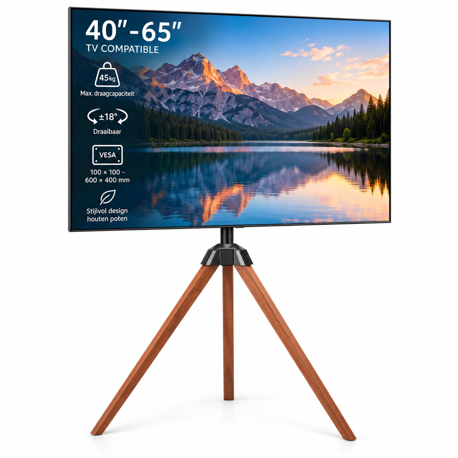 House of Balance Tv Statief - TV Standaard - 40 - 65 inch - Tv Meubel - Staand - Premium Design - Draaibaar - VESA 600 × 400 mm