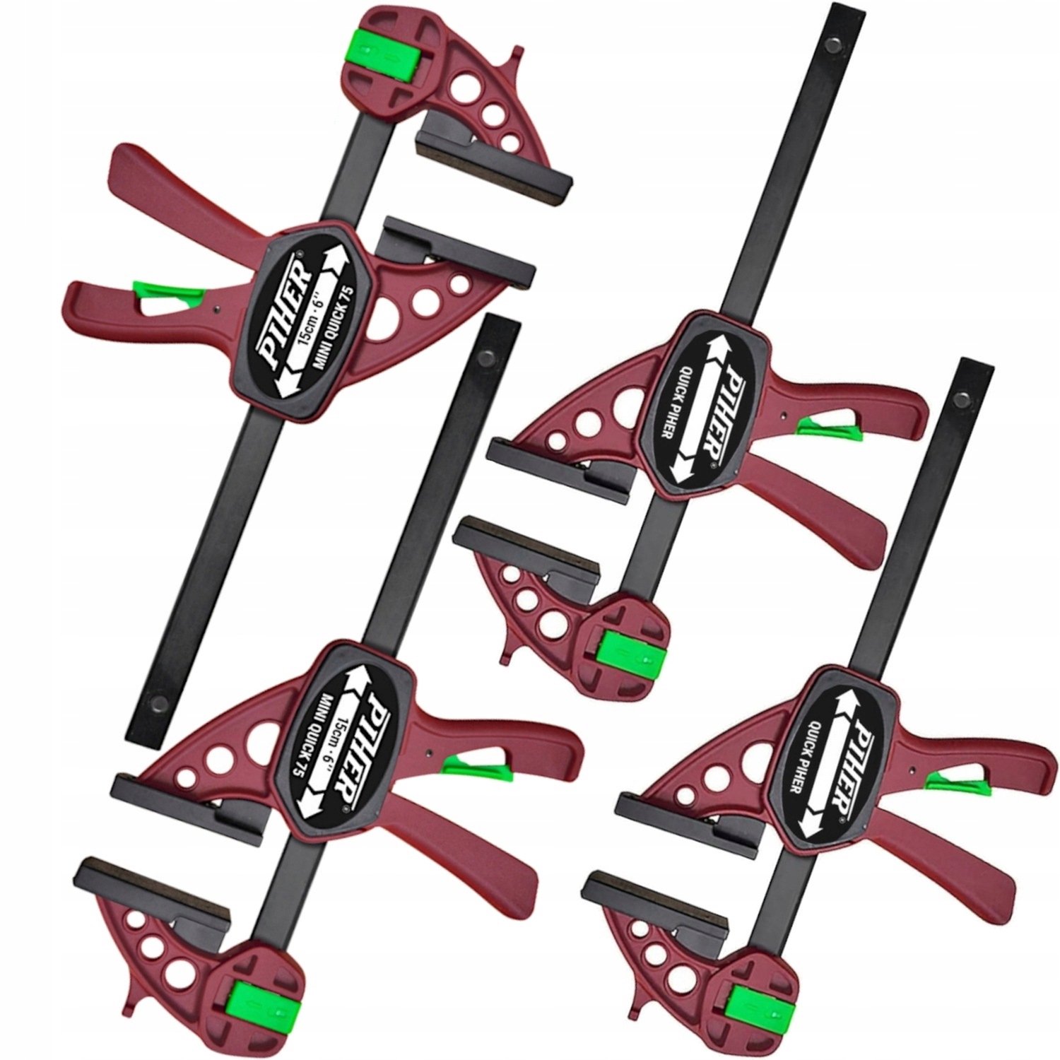 Piher Klemmen Set Quick & Mini Quick 150-300mm 4 Stuks