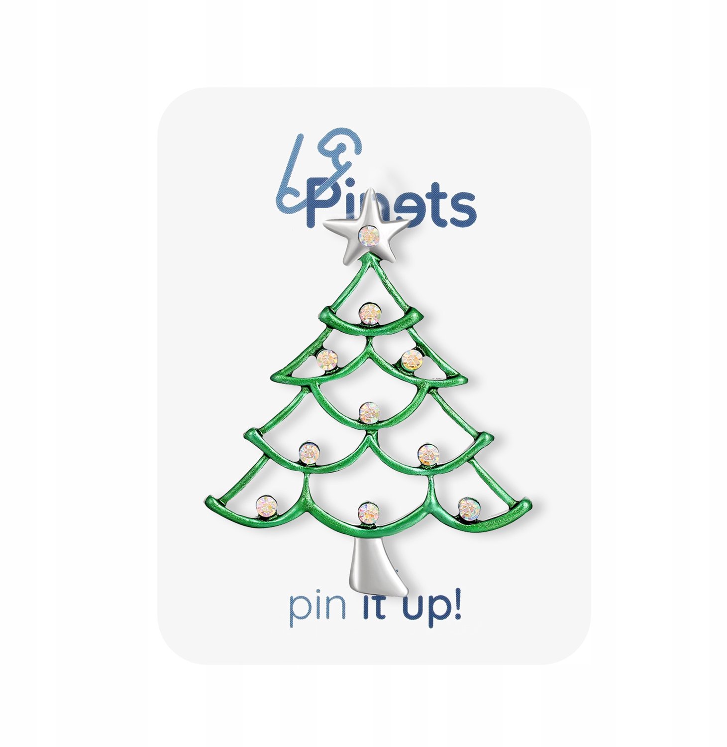 Pinets Kerstboom Brosche met Zirkoon - Feestelijke Dames Sieraden