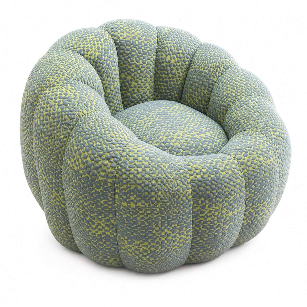 Ropilly Bloemvormige zitzak stoel - Pompoen luie stoel - Optimaal zitcomfort om te ontspannen - Polyester mix - Voor woonkamer en slaapkamer - Geel en grijs Geel + Grijs