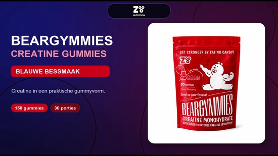 ZOOO Nutrition Creatine Gummies - 5 g - 150 stuks - Blauwe Bes