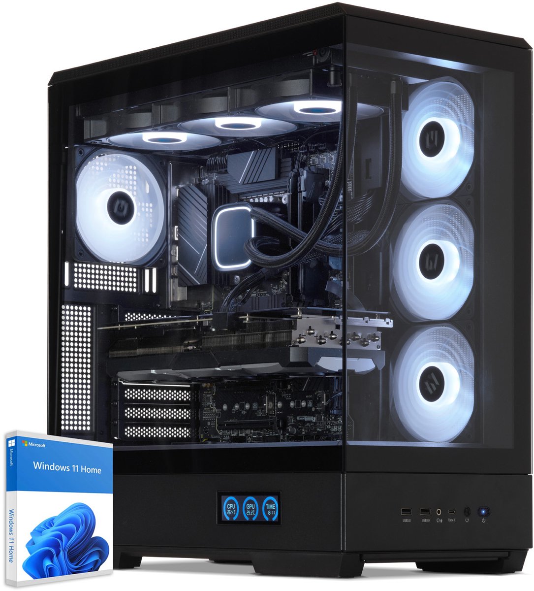 Sedatech Pro Gaming PC Waterkoeling XL Vision • AMD Ryzen 7 9800X3D 8x 4.7GHz • Geforce RTX5080 • 64Gb DDR5 • 2Tb SSD M.2 • WiFi • Bluetooth, USB C 4.0 • Windows 11 • Desktop computer