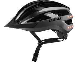 MT1 Neo II Grey & Black L size Bluetooth-fietshelm met luidsprekers & ingebouwde microfoon, valdetectie, mountainbikehelm met richtingaanwijzers & remlicht, MTB- & racefietshelm voor volwassenen (heren & dames)