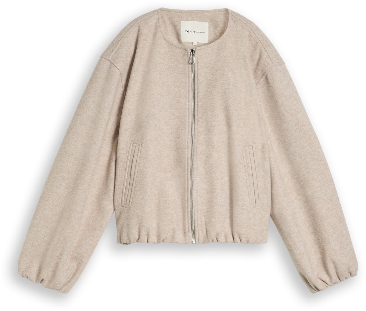Tom Tailor Denim - Blouson in gemêleerde look - Maat XL - atmosphere beige melange