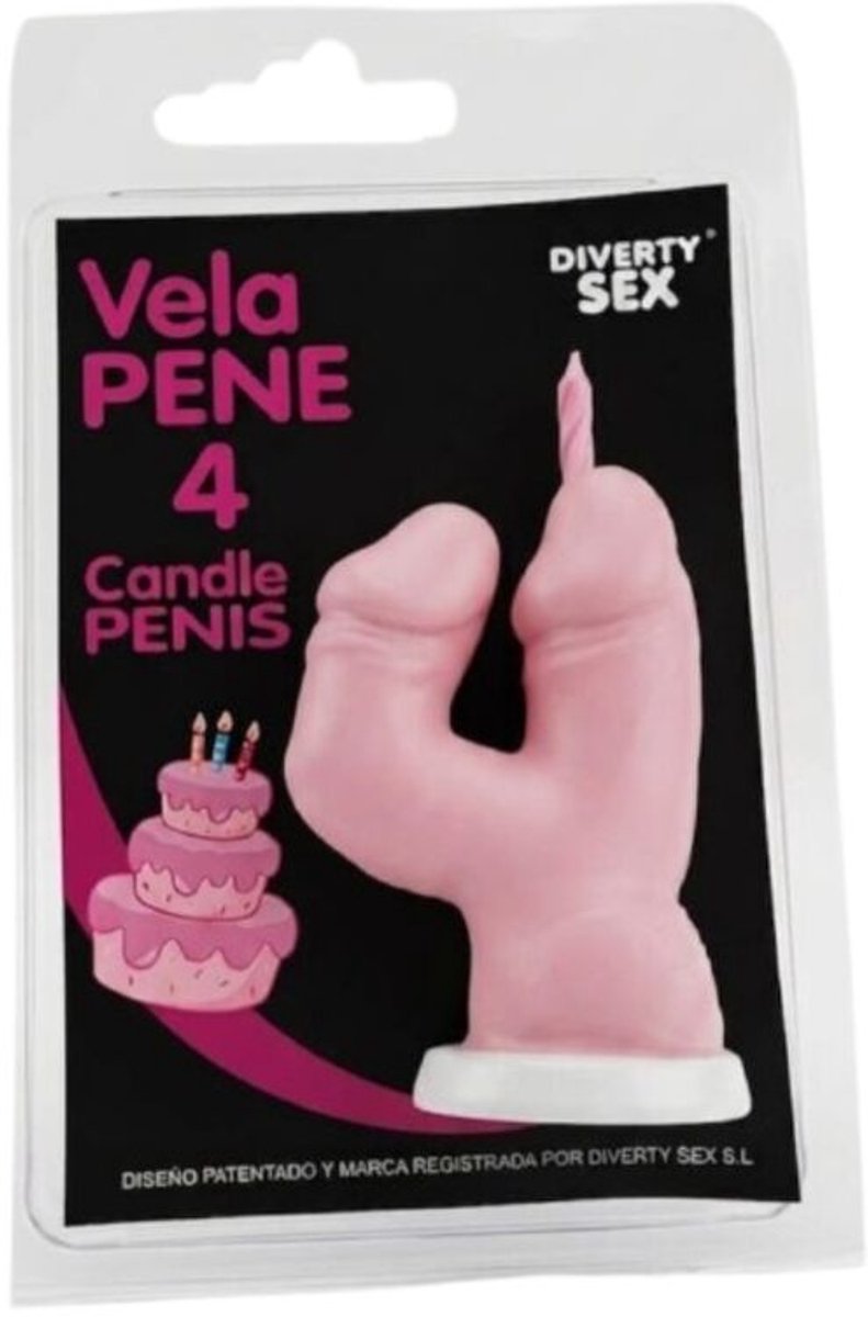 Penis Kaars Nummer 4 Roze