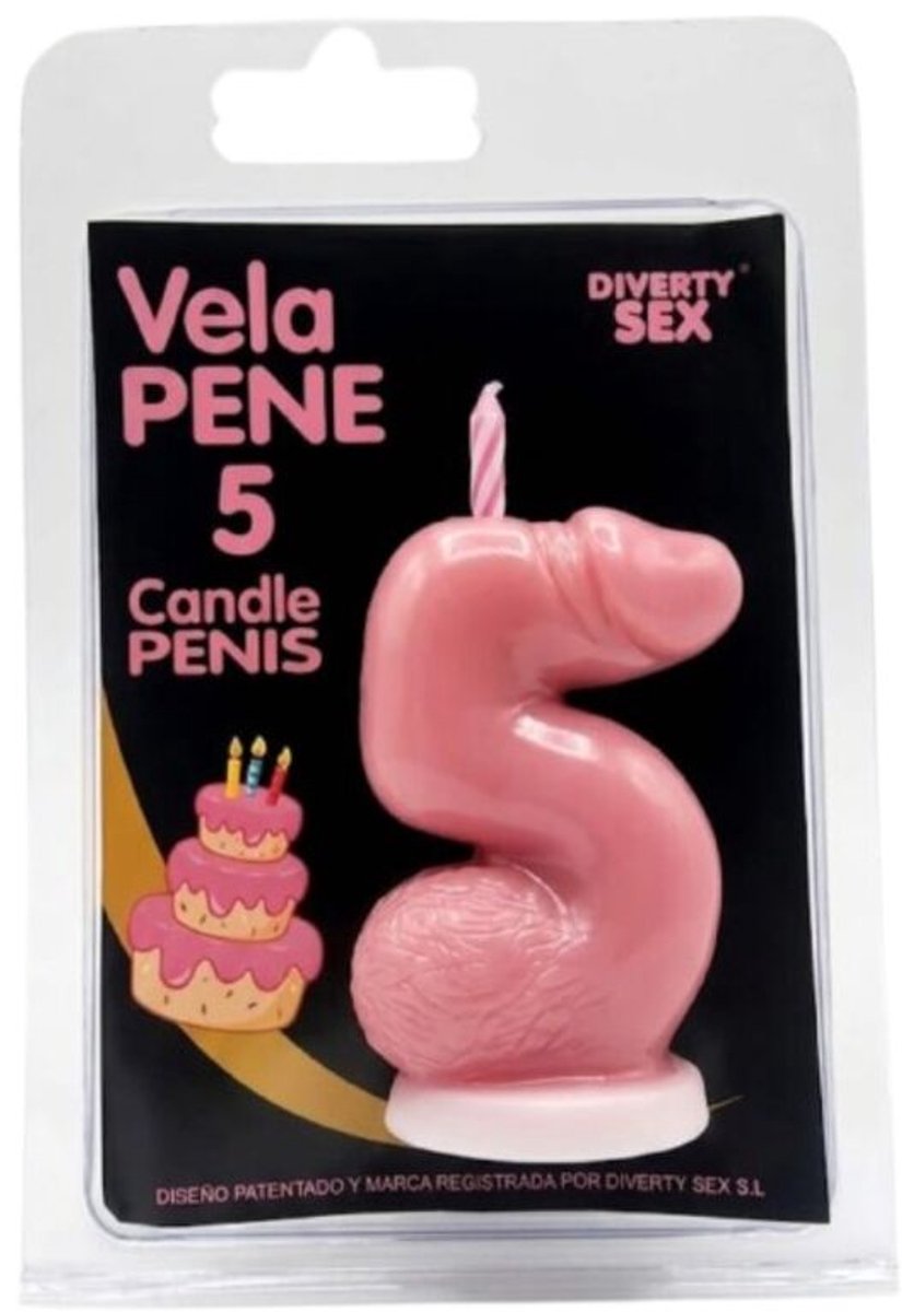 Penis Kaars Nummer 5 Roze