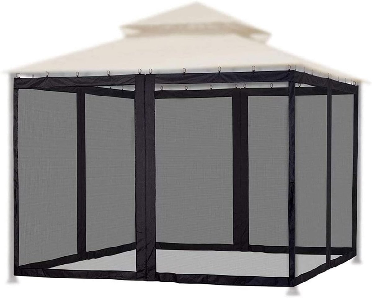 Mosquito Net voor Tuin, 4 Panelen Schermwanden, Privacygordijn voor Buiten en Terras (300x300x220cm)