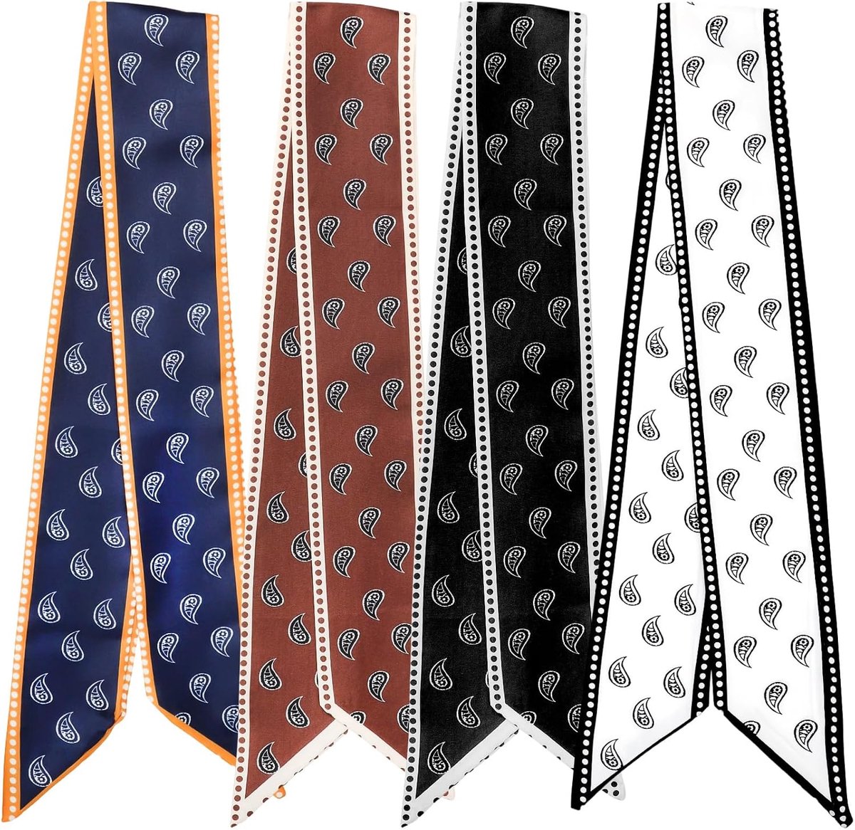 4 Pack Portemonnee Sjaal voor Vrouwen, Skinny Sjaals Hoofdband Tas Sjaal voor Handtassen Haar Nek Accessoires (4 Kleuren)