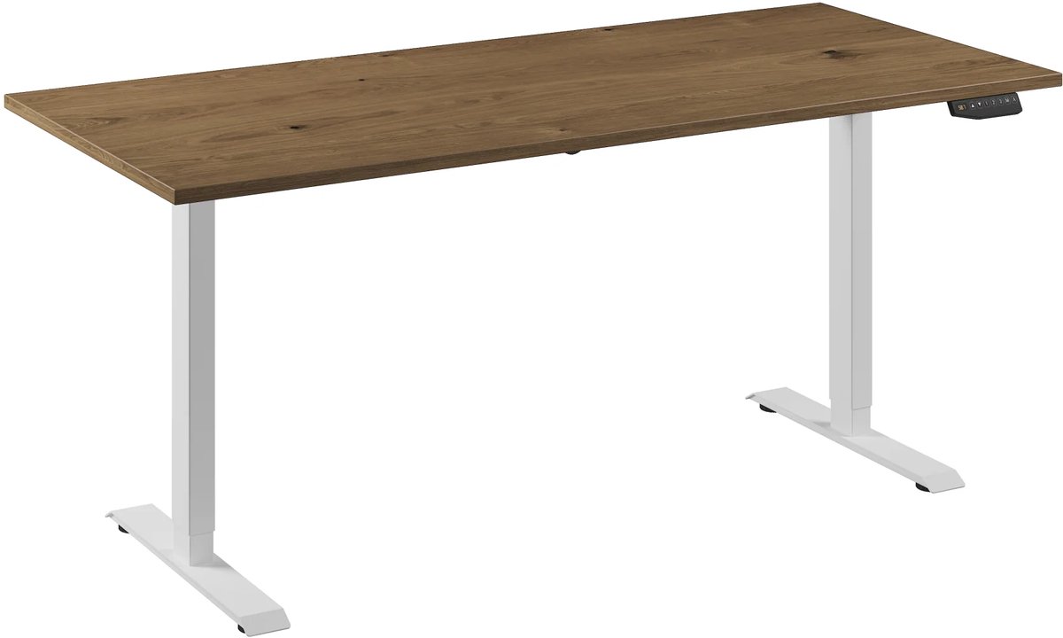 Bureau Adjust 1 Plus QA 180x80 Wit/Eiken tabak