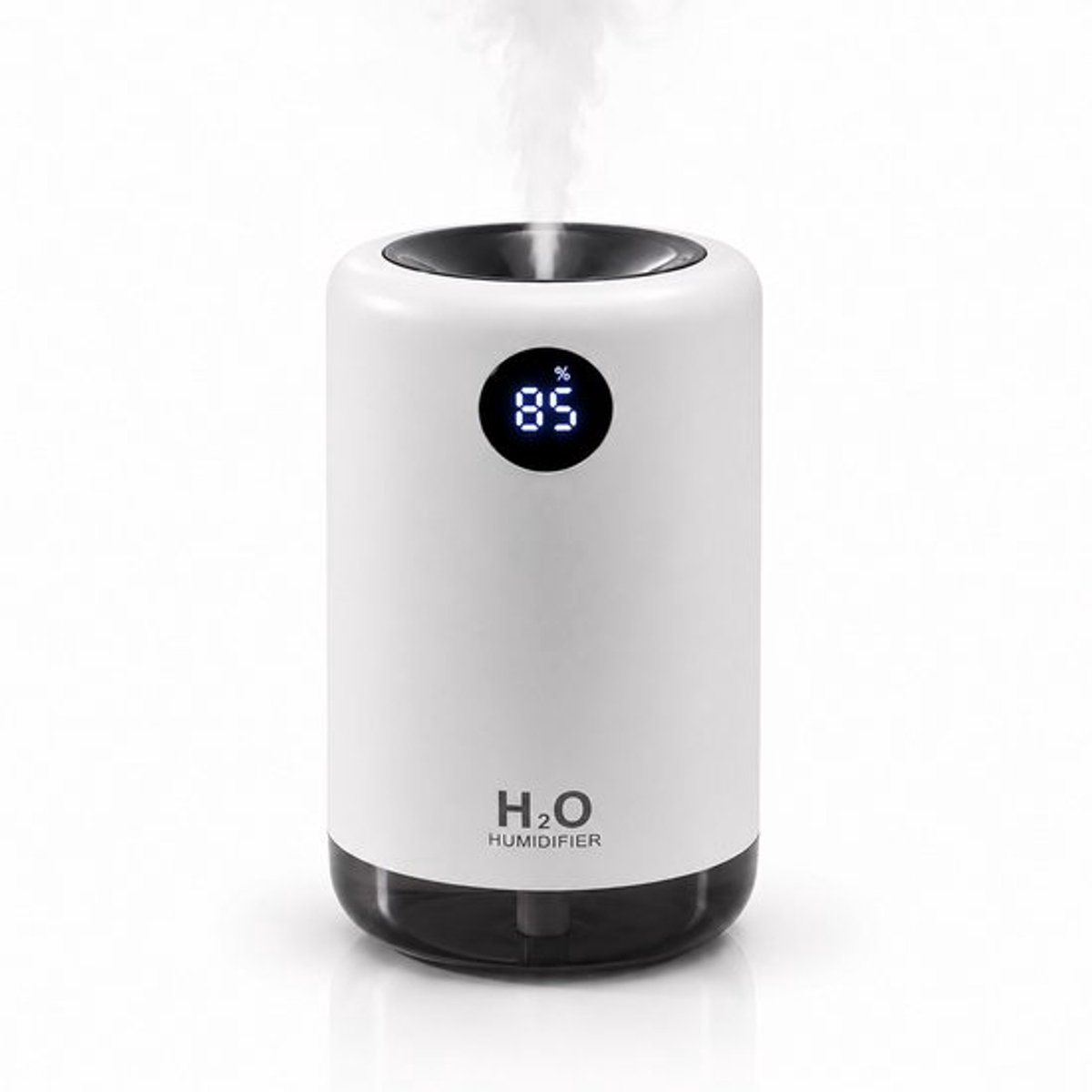 Draadloze Luchtbevochtiger 500ML - Voor Slaapkamer, Kantoor & Woonkamer - USB-C Oplaadbaar - LED Display - Wit