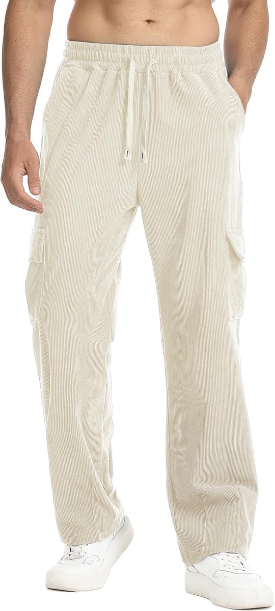 Geribbelde fluwelen broek voor heren, casual, 4 zakken