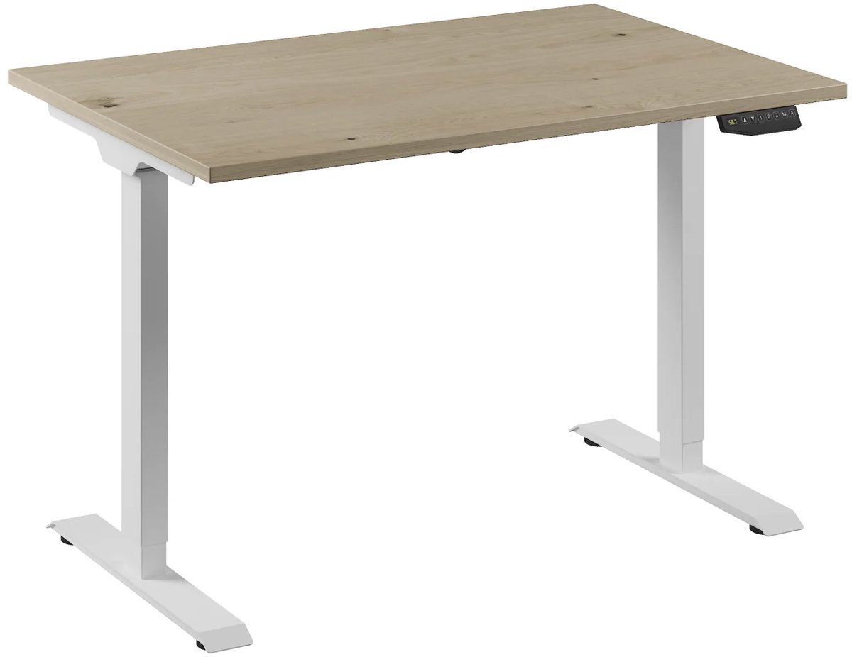 Bureau Adjust 1 Plus QA 120x80 Wit/Eiken wit