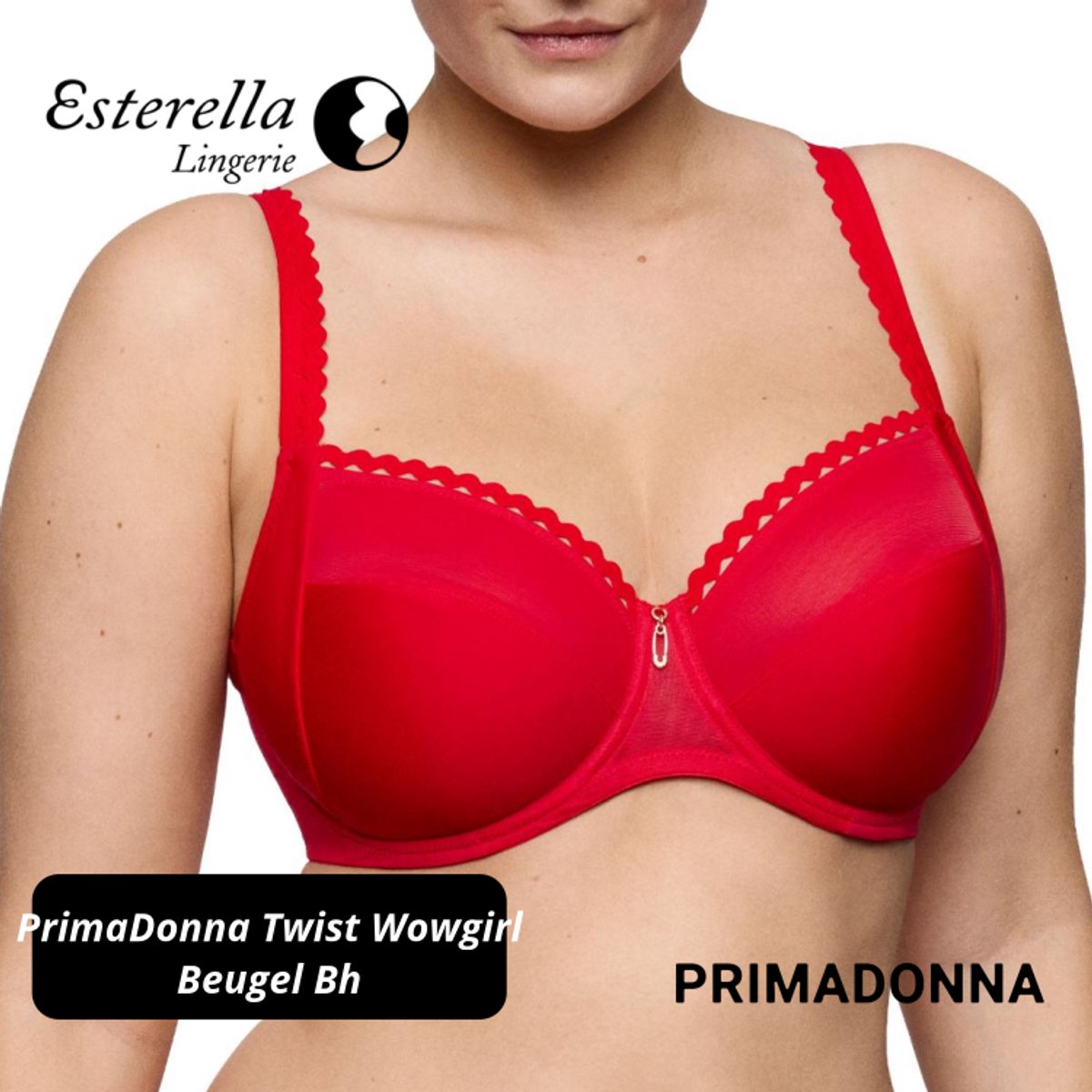 PrimaDonna Twist Wowgirl Beugel Bh volle Cup 0142600 True Red - maat EU 80D / FR