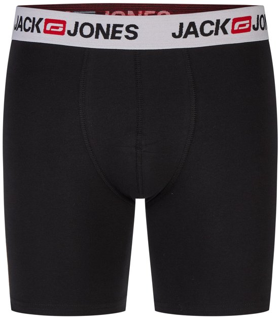 Zwarte trunk met grijze elastische tailleband en JACK & JONES logo.
