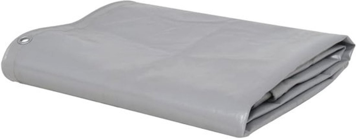 Heavy Duty Dekzeil - 2 x 3 m - Grijs - 650 g/m² - PVC Gecoat Canvas - Waterdicht & UV-bestendig - Afdekzeil met Metalen Ogen