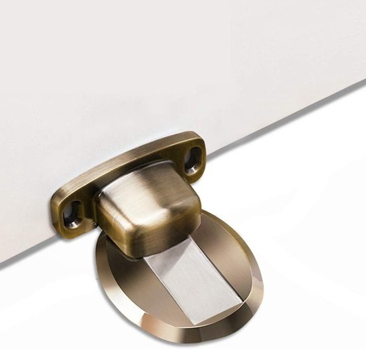 Deurstopper zonder boren - magneet roestvrij staal metaal deurstopper vloer deurhouder - brons