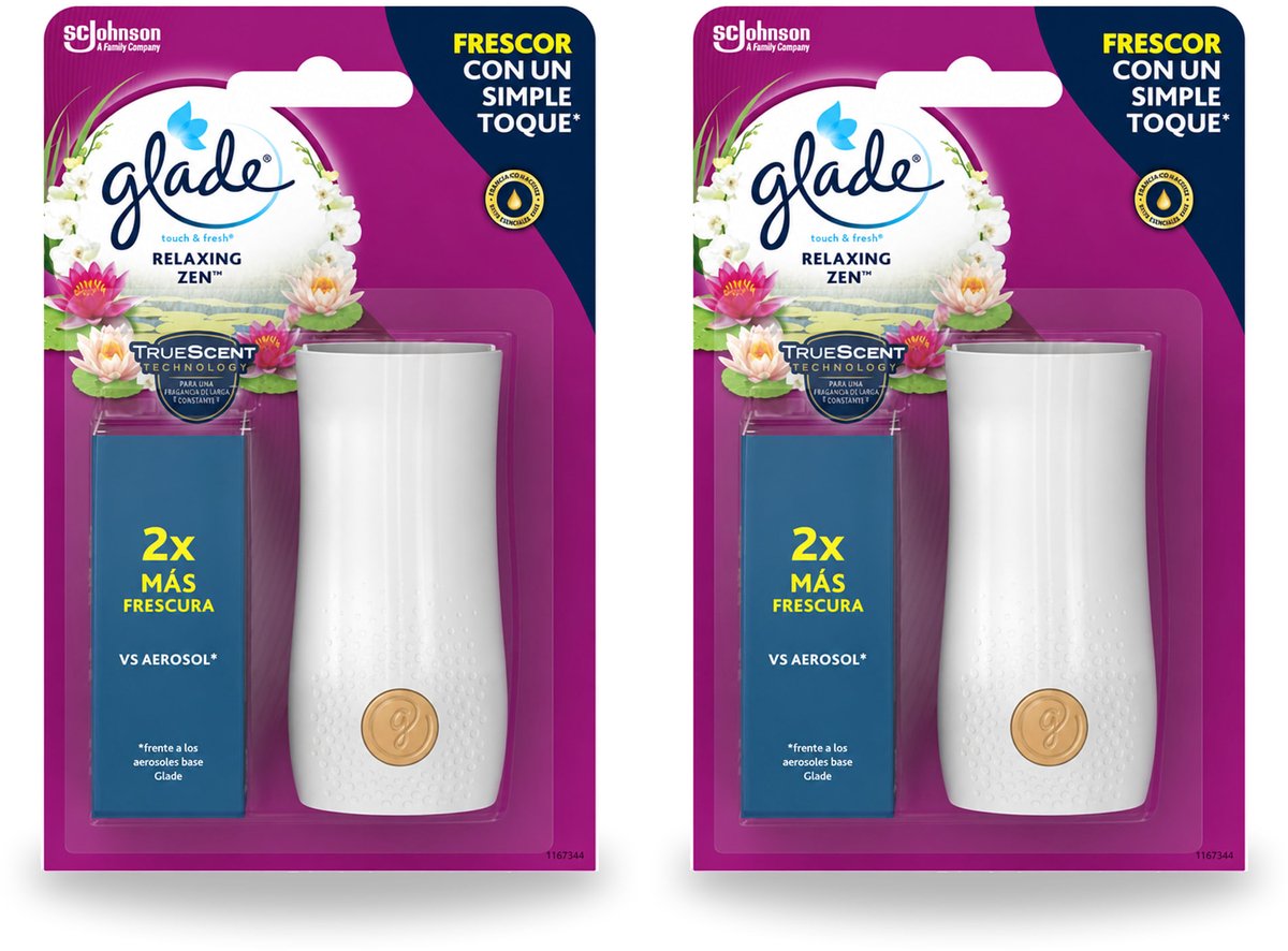 2 x Glade - Touch & Fresh - Relaxing Zen - 10 ml - Voordeelverpakking - 2 stuks