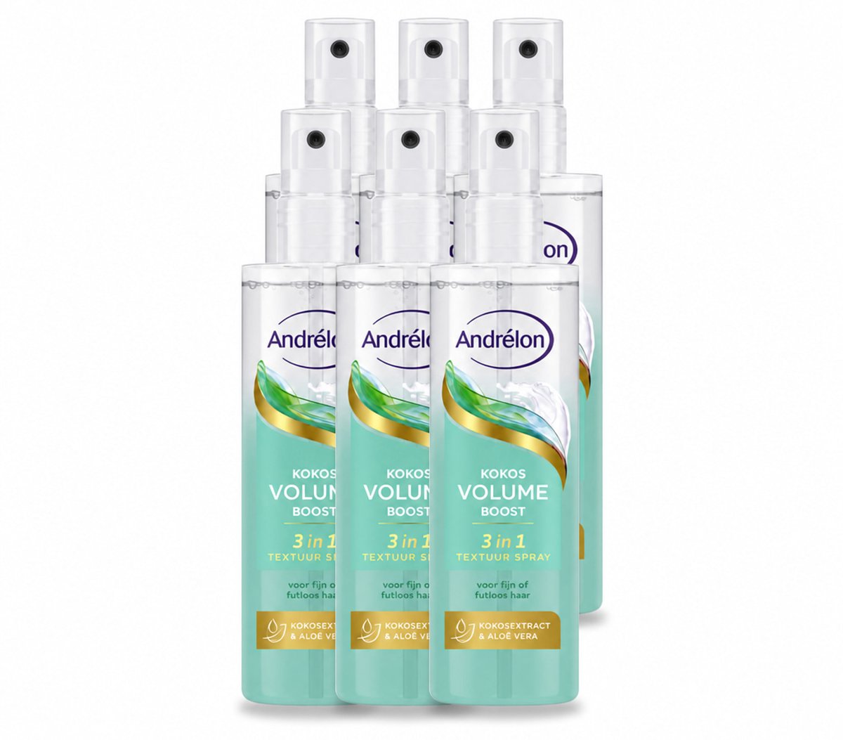 6 x Andrélon – Textuur Spray 3-in-1 – Kokos Volume Boost – 150 ml - Voordeelverpakking - 6 stuks